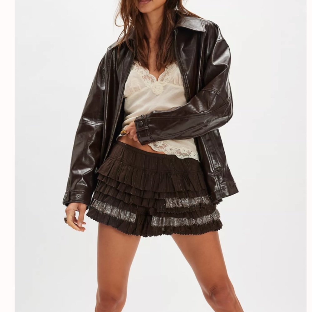 Free People Labor of Love Ruffle Shorts